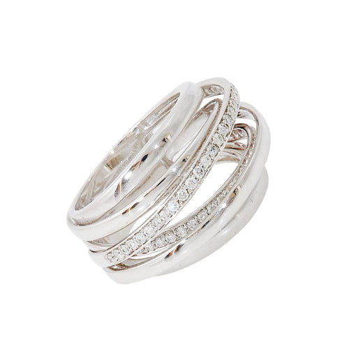 18 Karat White Gold and Diamond Multi-Band Ring-rings-Bijoux Village Fine Jewellers