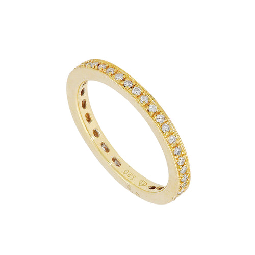 14 Karat Yellow Gold and Diamond Eternity Band-rings-Bijoux Village Fine Jewellers