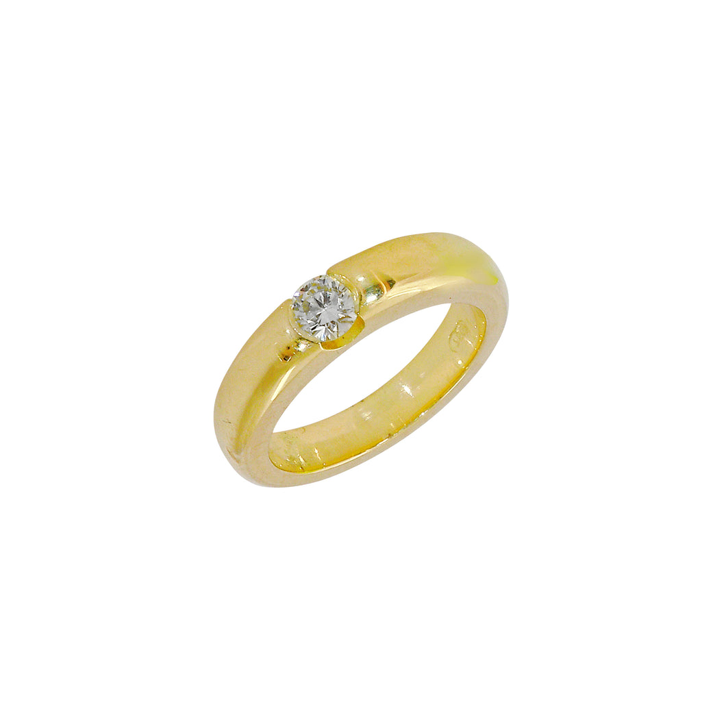 18 Karat Yellow Gold Ring with .35 CTs Natural Diamond-rings-Bijoux Village Fine Jewellers