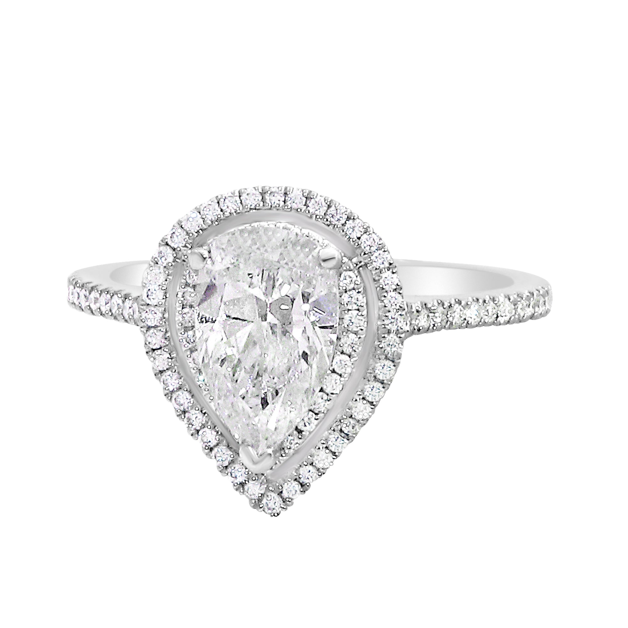 Pear-Shaped Diamond Halo Ring-Bijoux Village Fine Jewellers
