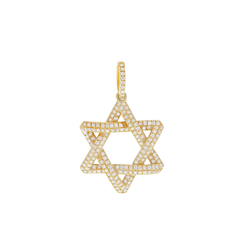 Yellow Gold Diamond Star of David Pendant-Diamond-Bijoux Village Fine Jewellers