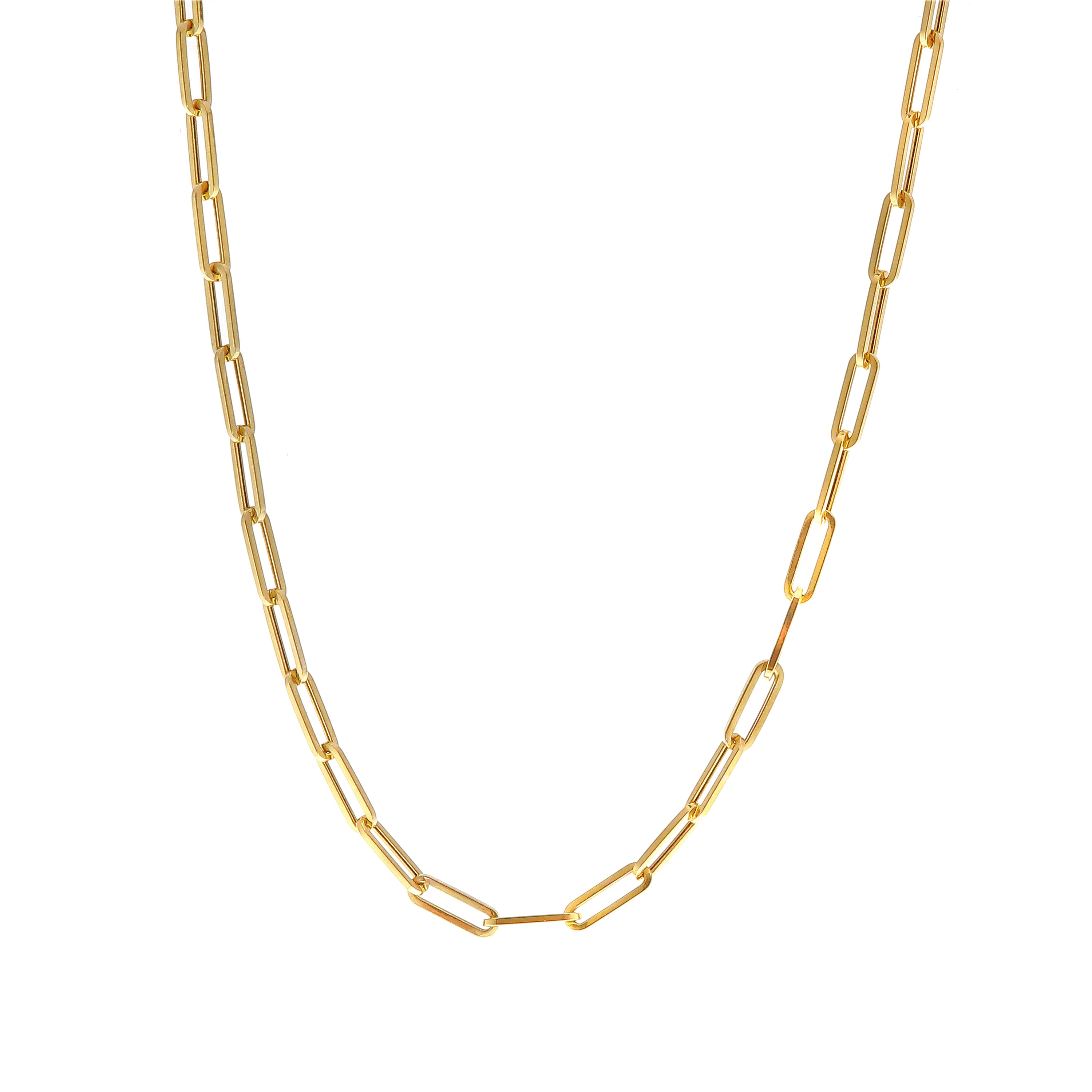 Yellow Gold Paperclip Necklace-Bijoux Village Fine Jewellers