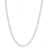 White Gold Paperclip Necklace-Bijoux Village Fine Jewellers