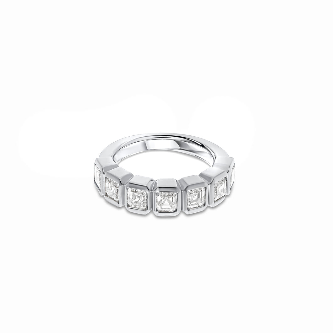 Half Eternity Band with Emerald Cut  Diamonds