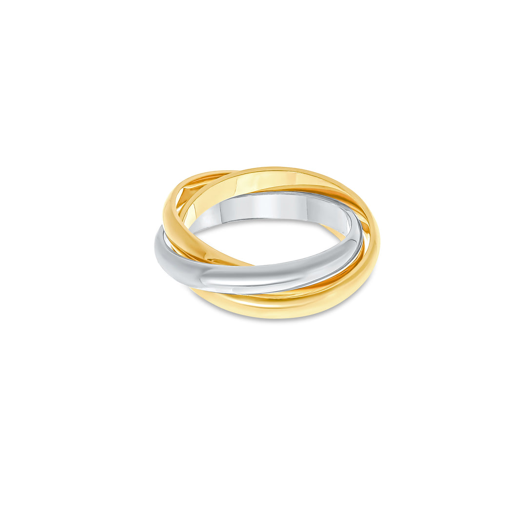 14 Karat Gold 3 Band Rolling Ring