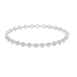 Diamond Cluster Tennis Bracelet-Bracelet-Bijoux Village Fine Jewellers