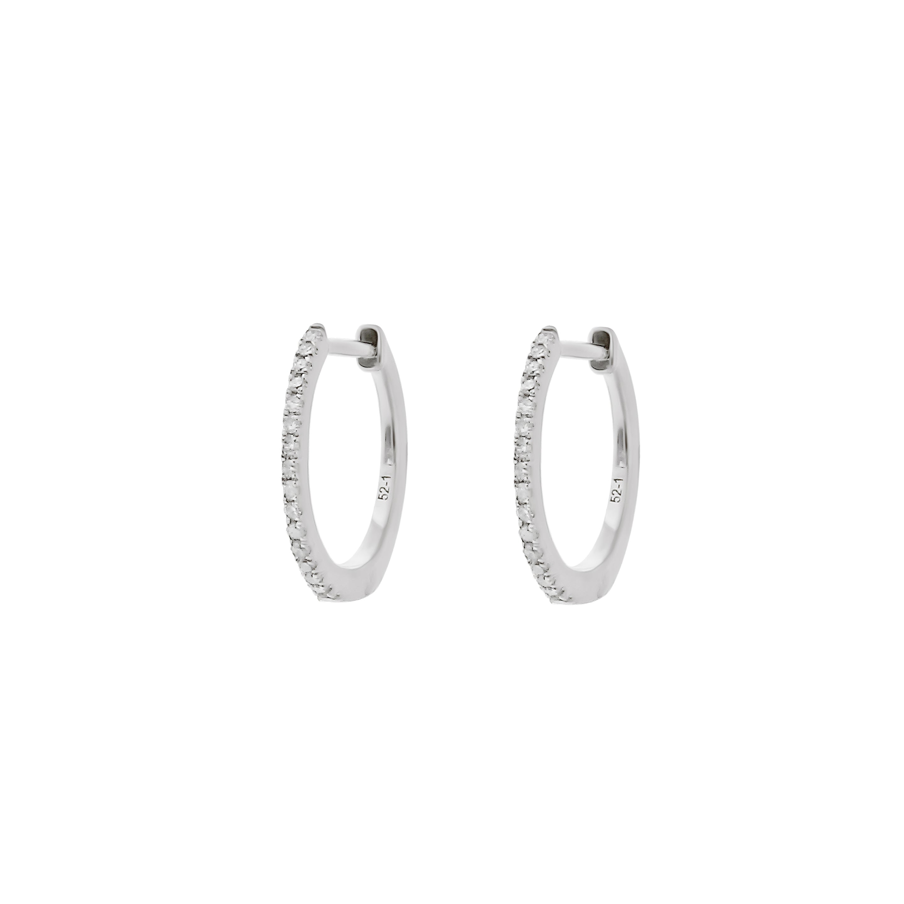 White Gold Diamond Hoop Earrings-White Gold-Bijoux Village Fine Jewellers