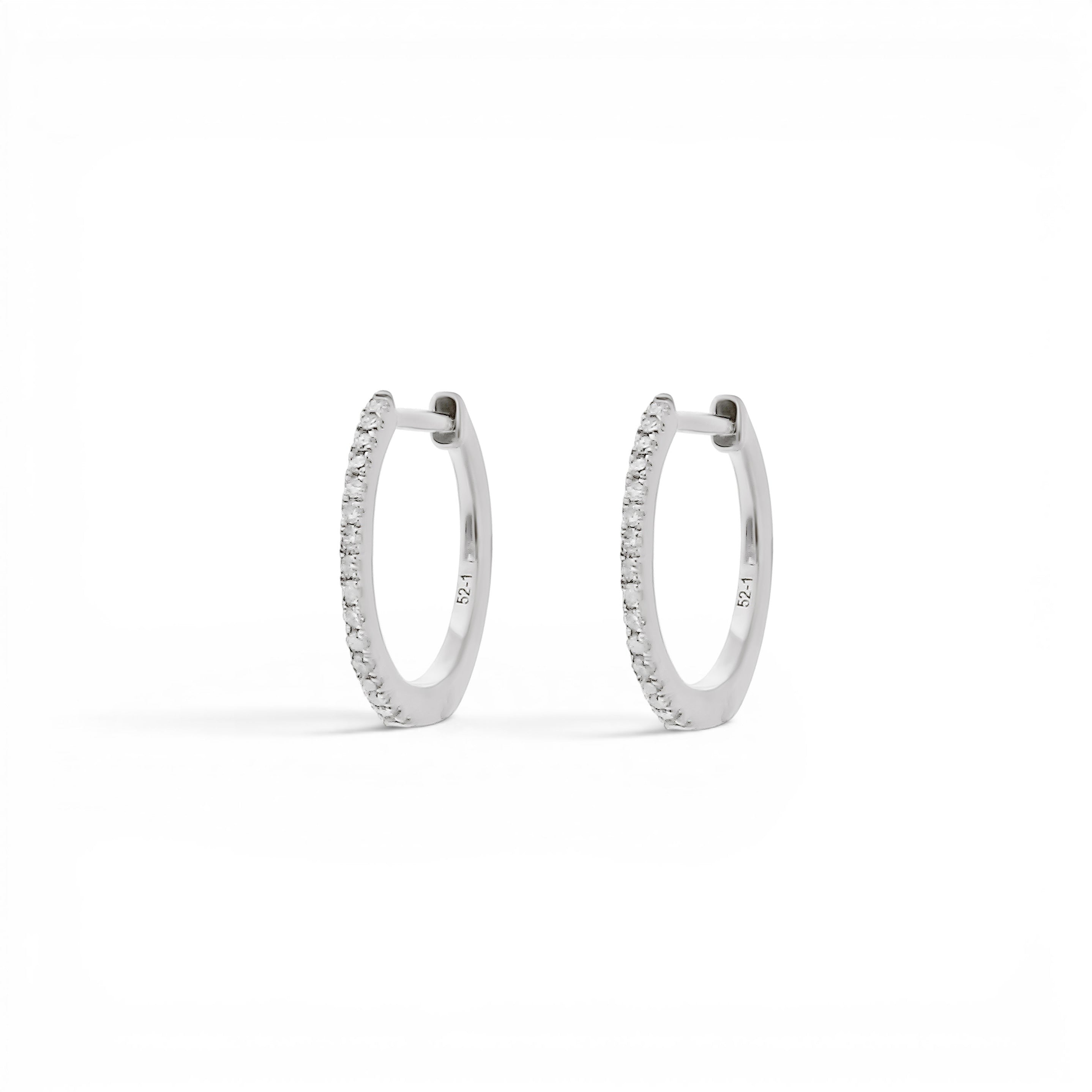 Diamond Huggie Hoop Earrings - 12 mm-Bijoux Village Fine Jewellers