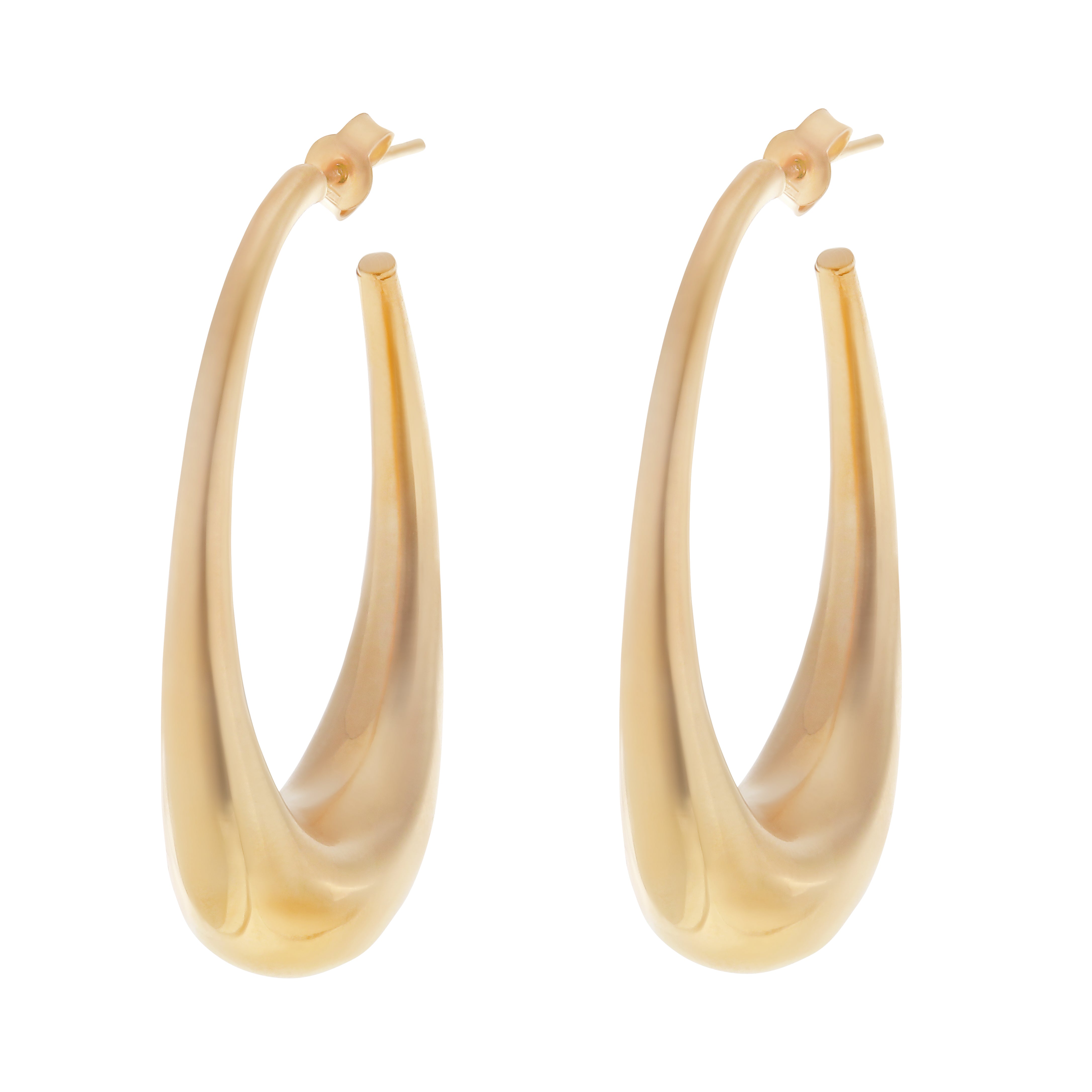 Sculptural Teardrop Hoop Stud Earrings-Bijoux Village Fine Jewellers