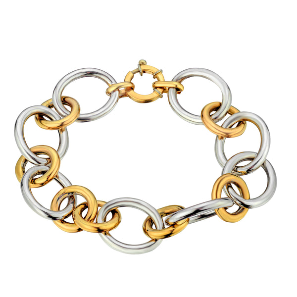 Oval & Round Dual-Tone Link Bracelet-Bijoux Village Fine Jewellers