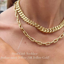 Load image into Gallery viewer, Italian Made 14 Karat Yellow Gold Oval Link Necklace-Necklace-Bijoux Village Fine Jewellers
