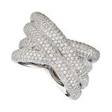Pavé Diamond Crossover Ring-Bijoux Village Fine Jewellers