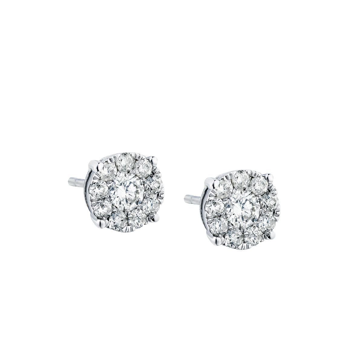 Pavé Diamond Stud Earrings-Bijoux Village Fine Jewellers