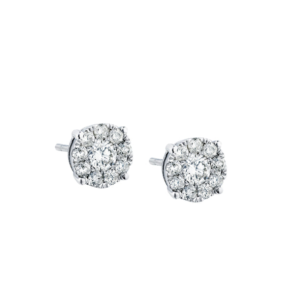Pavé Diamond Stud Earrings-Bijoux Village Fine Jewellers