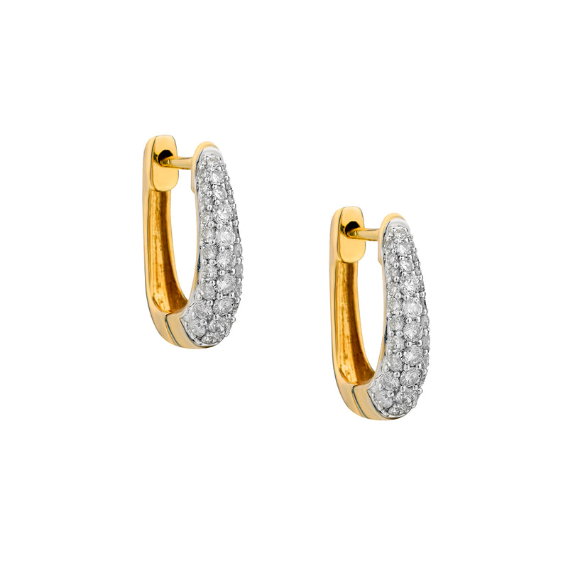 Pave Diamond Huggie Earrings-Bijoux Village Fine Jewellers