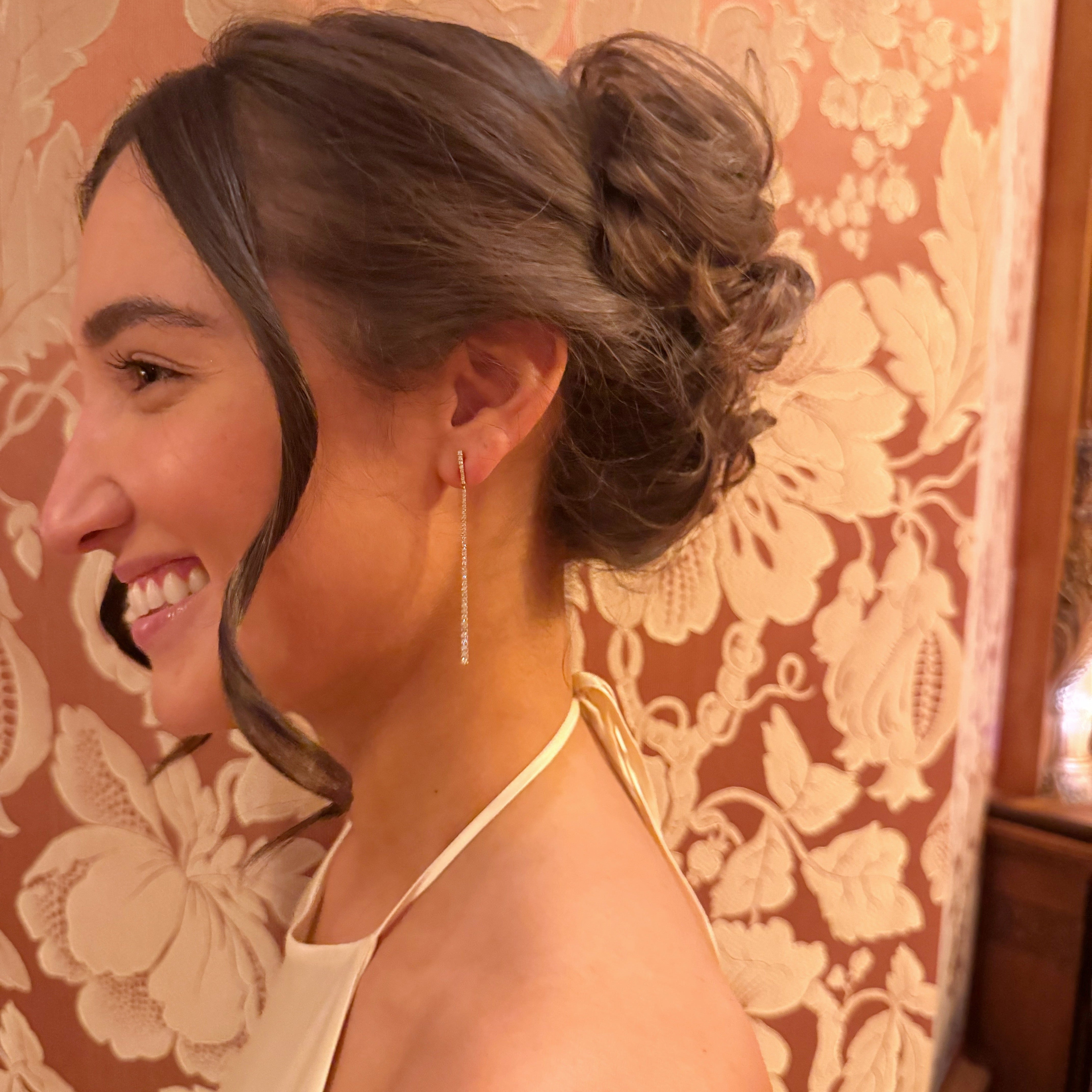 Pencil-Thin Diamond Drop Earrings – 18K Yellow Gold | 1.00ct Natural Diamonds-Bijoux Village Fine Jewellers