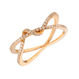 Rose Gold Diamond Bow Ring-Bijoux Village Fine Jewellers