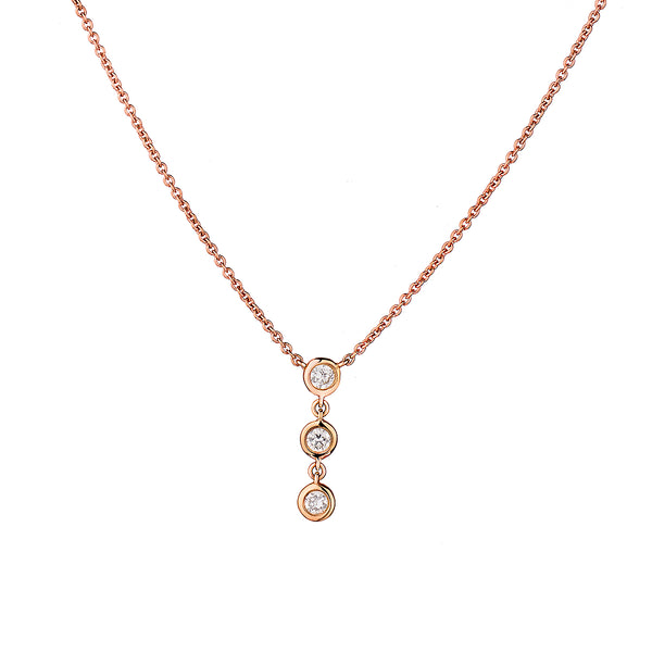 Rose Gold Diamond Drop Pendant Necklace-Bijoux Village Fine Jewellers