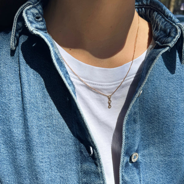 Rose Gold Diamond Drop Pendant Necklace-Bijoux Village Fine Jewellers