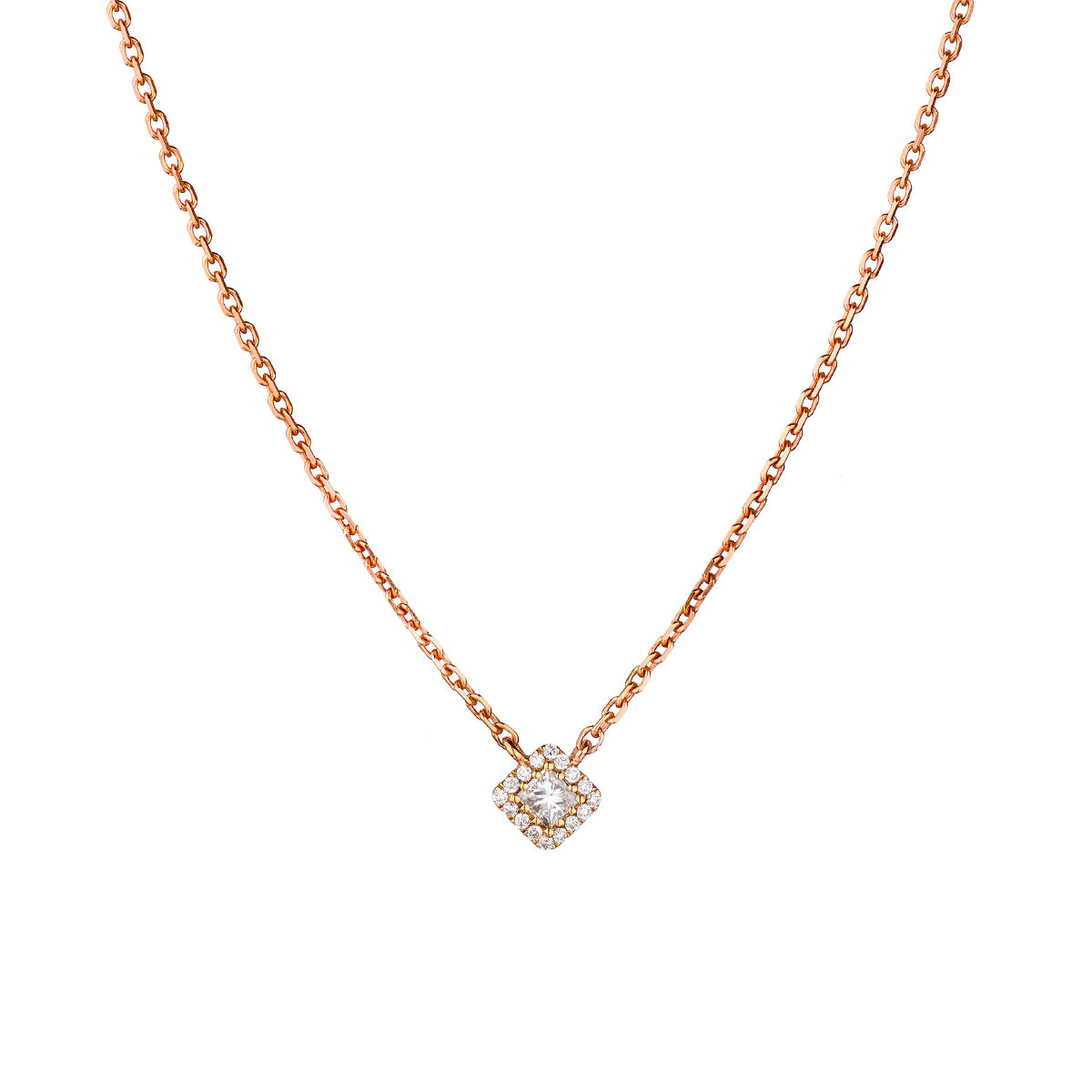 Rose Gold Diamond Pendant Necklace-Bijoux Village Fine Jewellers