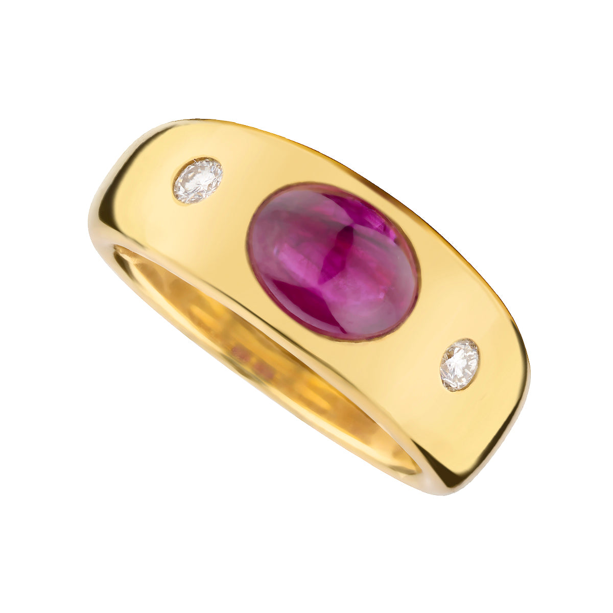 Ruby Cabochon and Diamond Accent Ring-Bijoux Village Fine Jewellers