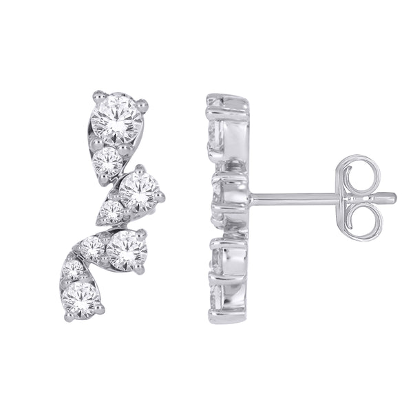 Diamond Staggered Studs-Bijoux Village Fine Jewellers