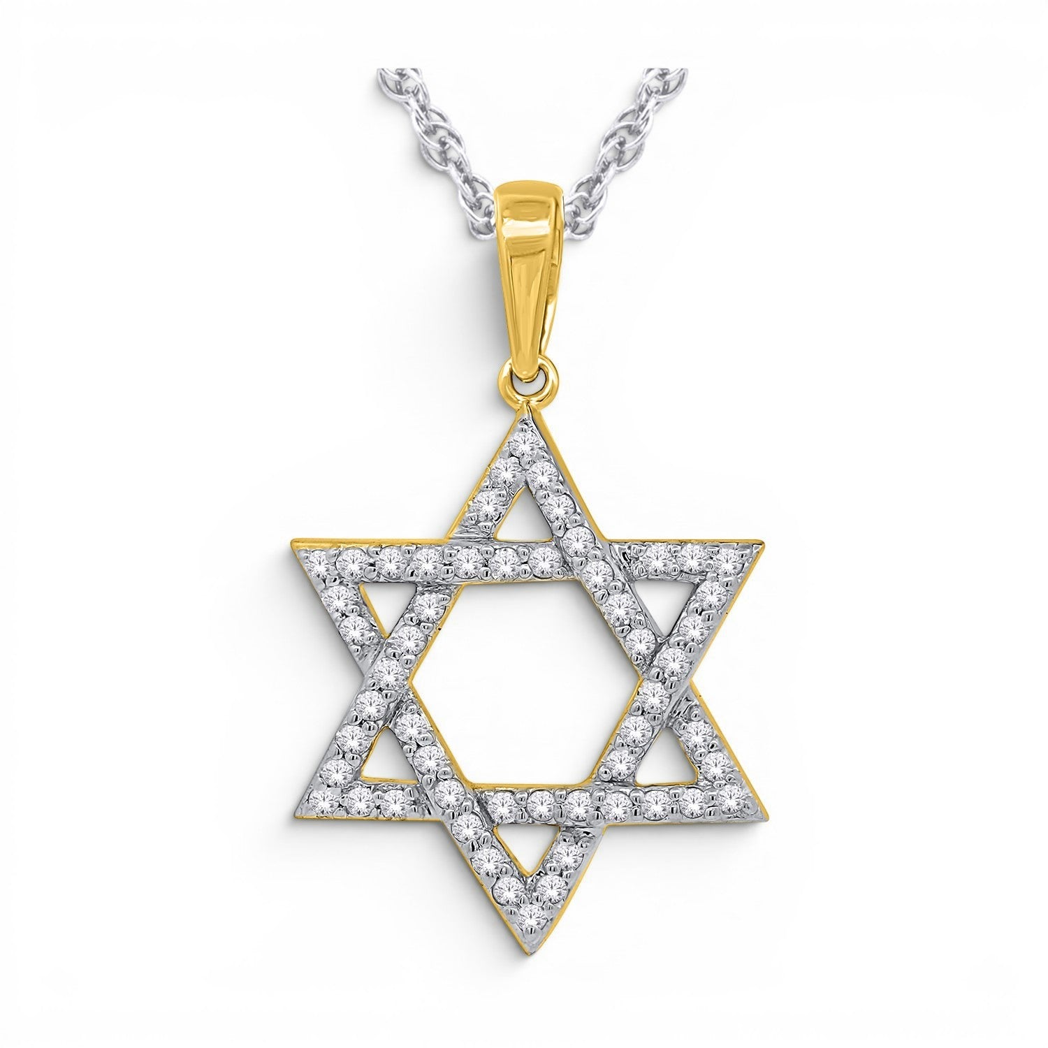 Diamond Star of David Pendant in Yellow Gold-Bijoux Village Fine Jewellers