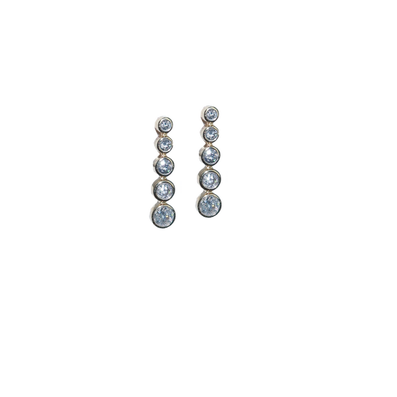 Bezel-Set Diamond Drop Earrings-10 Karat-Bijoux Village Fine Jewellers