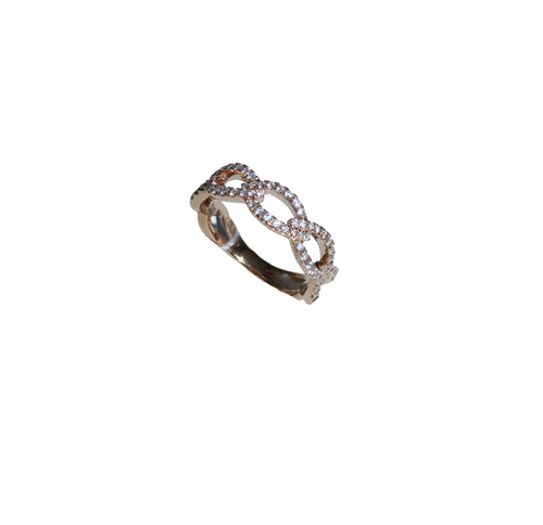 18 Karat Yellow Gold Diamond Link Band with .30 CTs Diamonds-rings-Bijoux Village Fine Jewellers