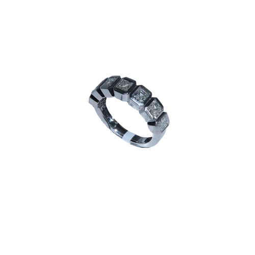 Half Eternity Band with Emerald Cut Diamonds-rings-Bijoux Village Fine Jewellers