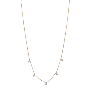 18 Karat Yellow Gold Necklace with Baguette Diamond Drops, .14 CTs-necklace-Bijoux Village Fine Jewellers