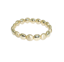 Load image into Gallery viewer, 18 Karat Yellow Gold Flat Bead Stretch Bracelet-Bracelet-Bijoux Village Fine Jewellers
