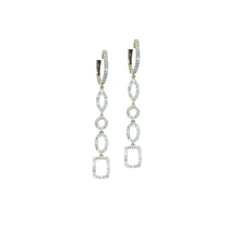 Load image into Gallery viewer, 14 Karat Yellow Gold Drop Earrings with 1.03 CTs Diamonds-Earring-Bijoux Village Fine Jewellers
