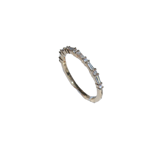 Stacking Band with Marquise and Round Diamonds-rings-Bijoux Village Fine Jewellers