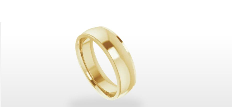 Stepped Edge Comfort Fit Standard Weight Half Round Band-Bijoux Village Fine Jewellers