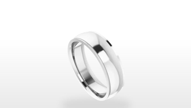 Stepped Edge Comfort Fit Standard Weight Half Round Band-Bijoux Village Fine Jewellers