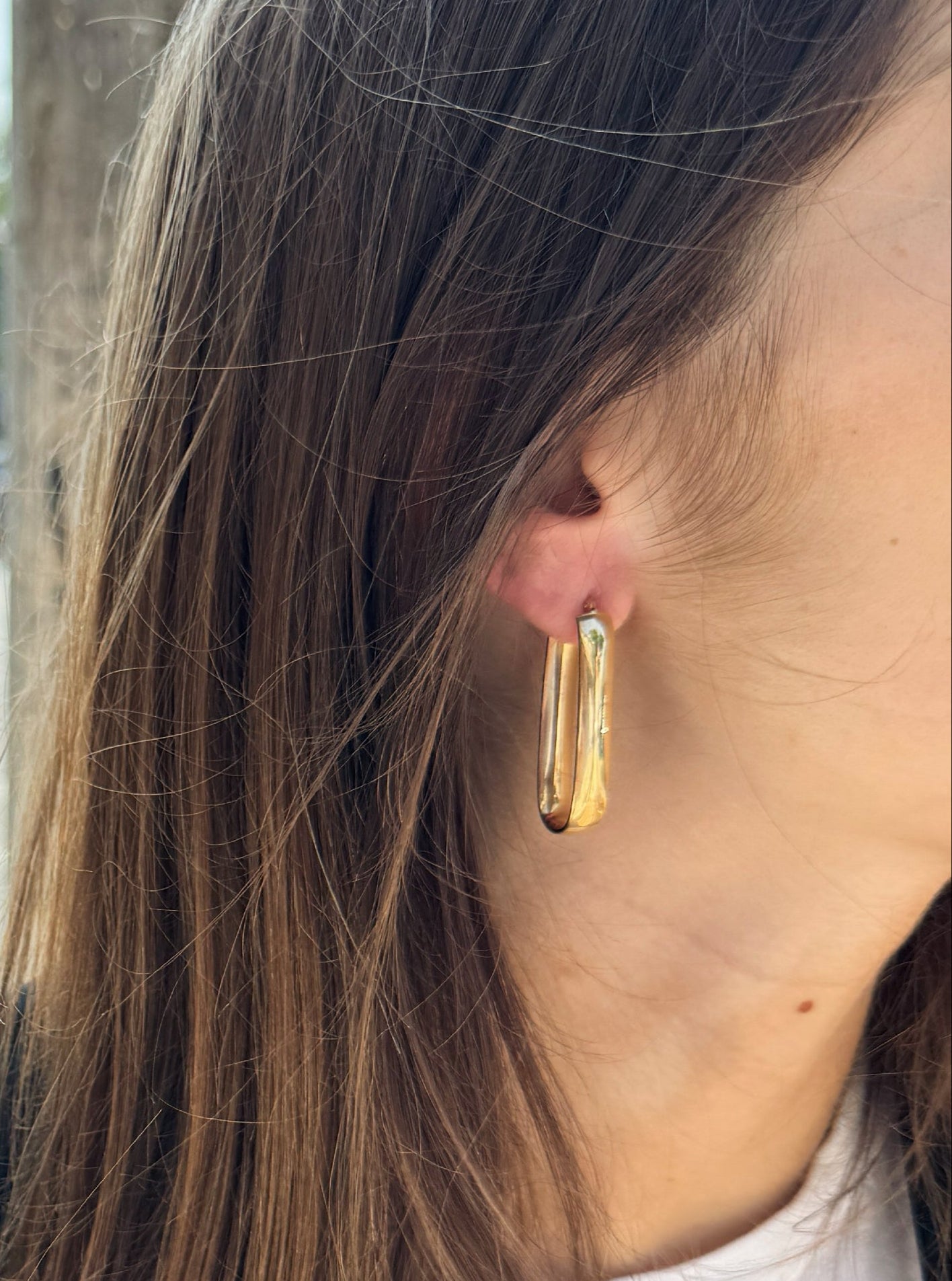 Sleek Oval 14K Yellow Gold Hoop Earrings-Bijoux Village Fine Jewellers