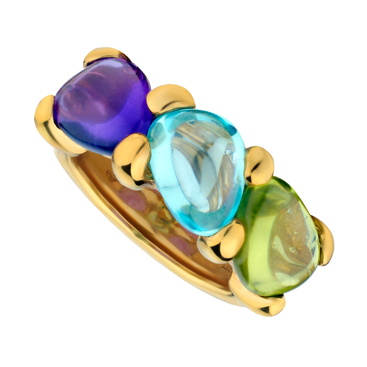 Three-Stone Cabochon Gem Ring-Bijoux Village Fine Jewellers