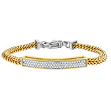 Two-Tone Gold Diamond ID Bracelet-Bijoux Village Fine Jewellers