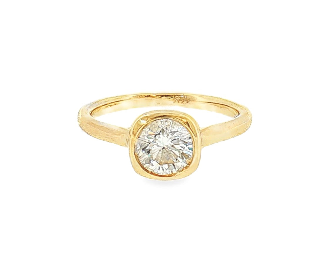 Bezel Set Natural Round Diamond Solitaire Ring-Bijoux Village Fine Jewellers