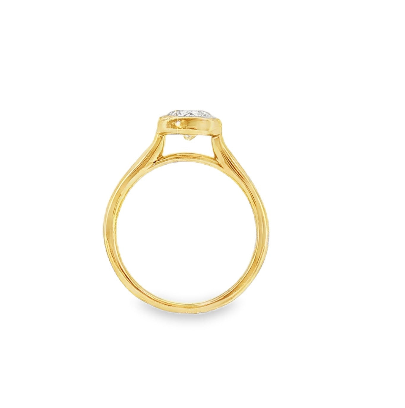 Bezel Set Natural Round Diamond Solitaire Ring-Bijoux Village Fine Jewellers