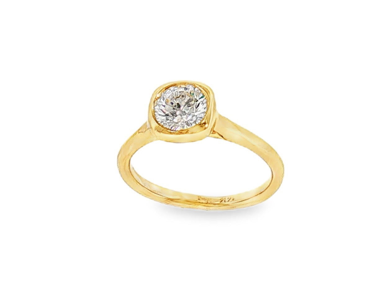Bezel Set Natural Round Diamond Solitaire Ring-Bijoux Village Fine Jewellers