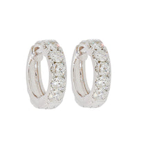 Load image into Gallery viewer, 14 Karat White Gold Huggie Earrings with .83 CTs Natural Diamonds-Earring-Bijoux Village Fine Jewellers
