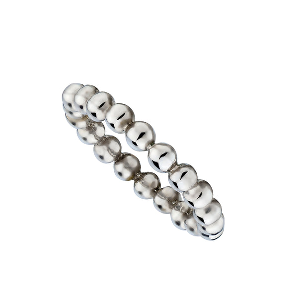 White Gold Beaded Band Ring-Bijoux Village Fine Jewellers