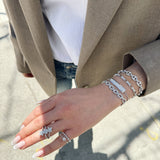 White Gold Beaded Band Ring-Bijoux Village Fine Jewellers