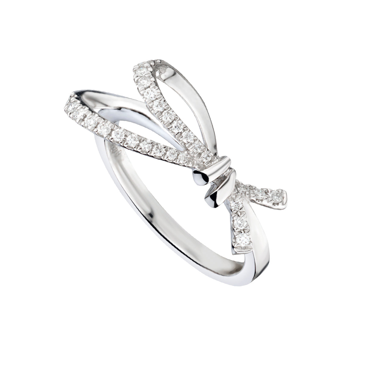 White Gold Diamond Bow Ring-Bijoux Village Fine Jewellers