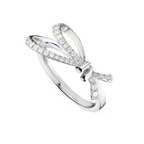 White Gold Diamond Bow Ring-Bijoux Village Fine Jewellers