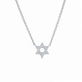 White Gold Diamond Star of David Necklace-White Gold-Bijoux Village Fine Jewellers