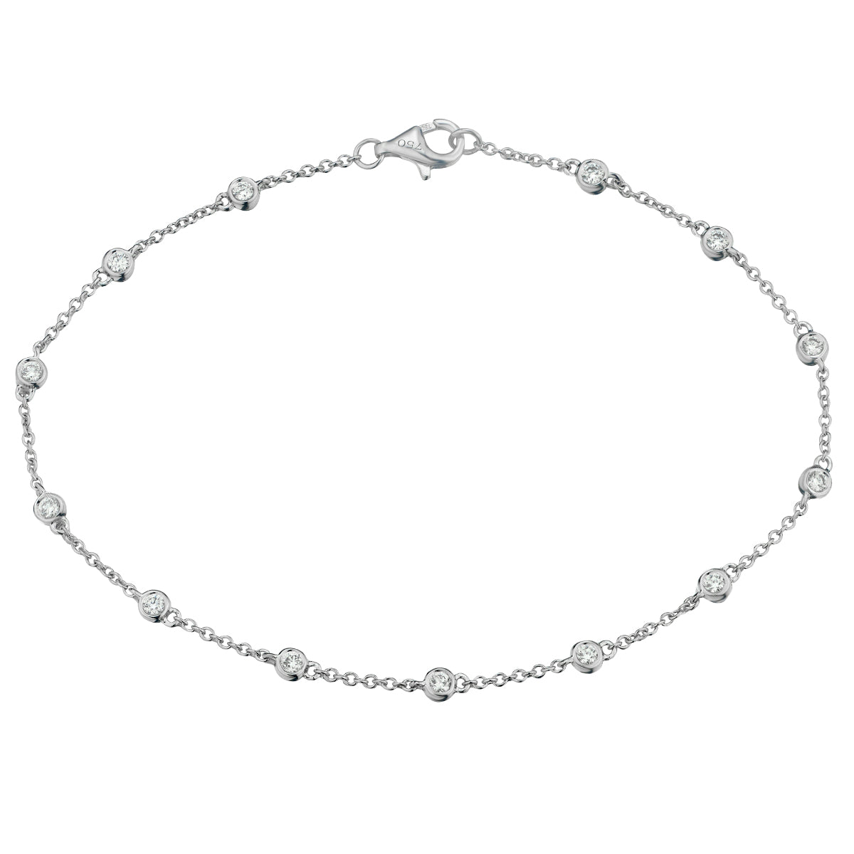 White Gold Diamond Station Bracelet-Bijoux Village Fine Jewellers