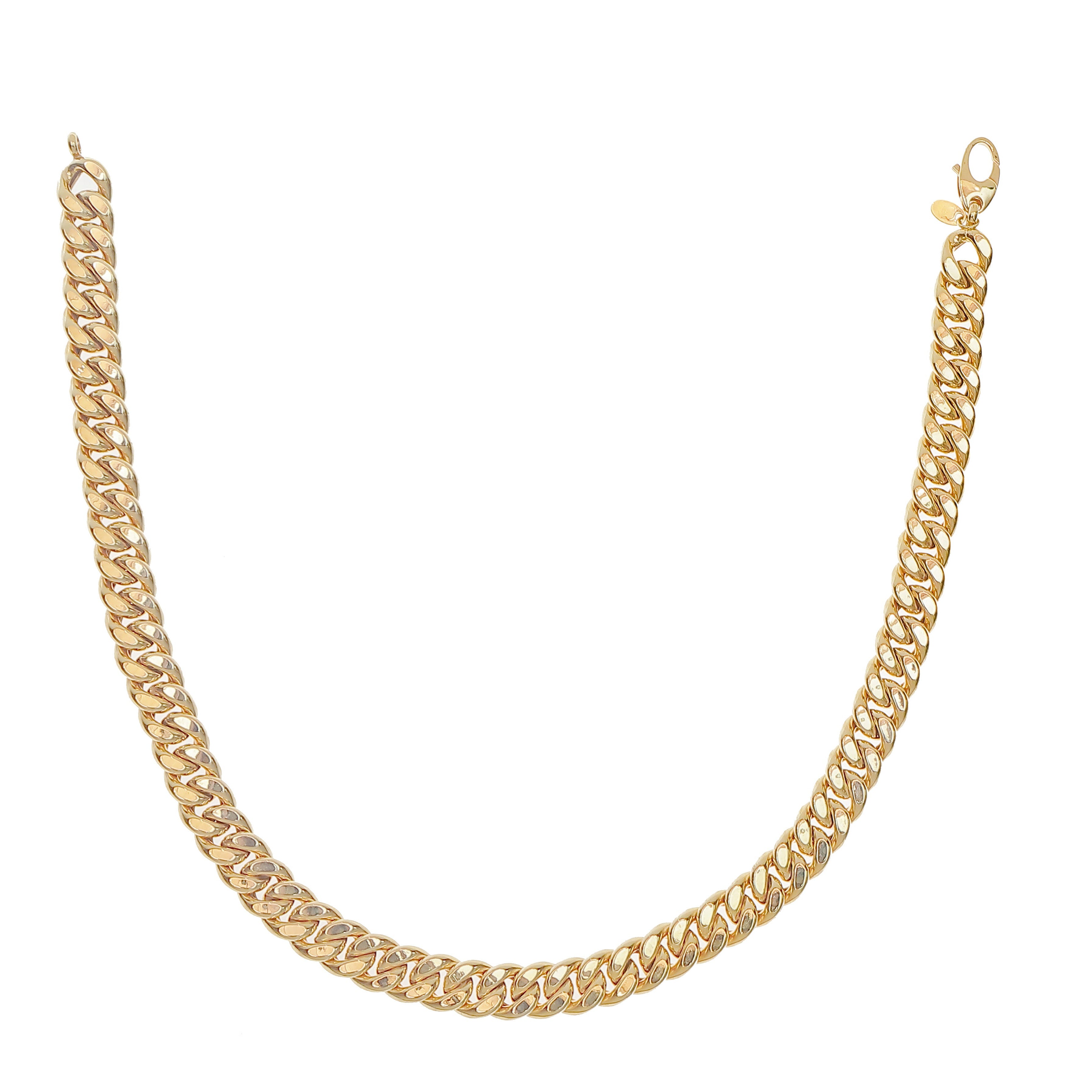 Wide Hollow Curb Gold Necklace-Bijoux Village Fine Jewellers